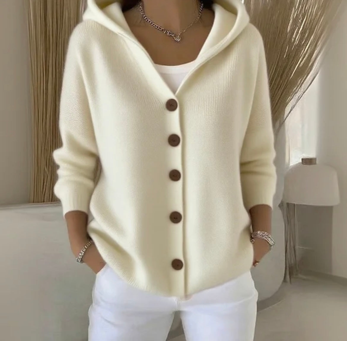 Monday - Cardigan lungo casual in cotone per donna con maniche lunghe