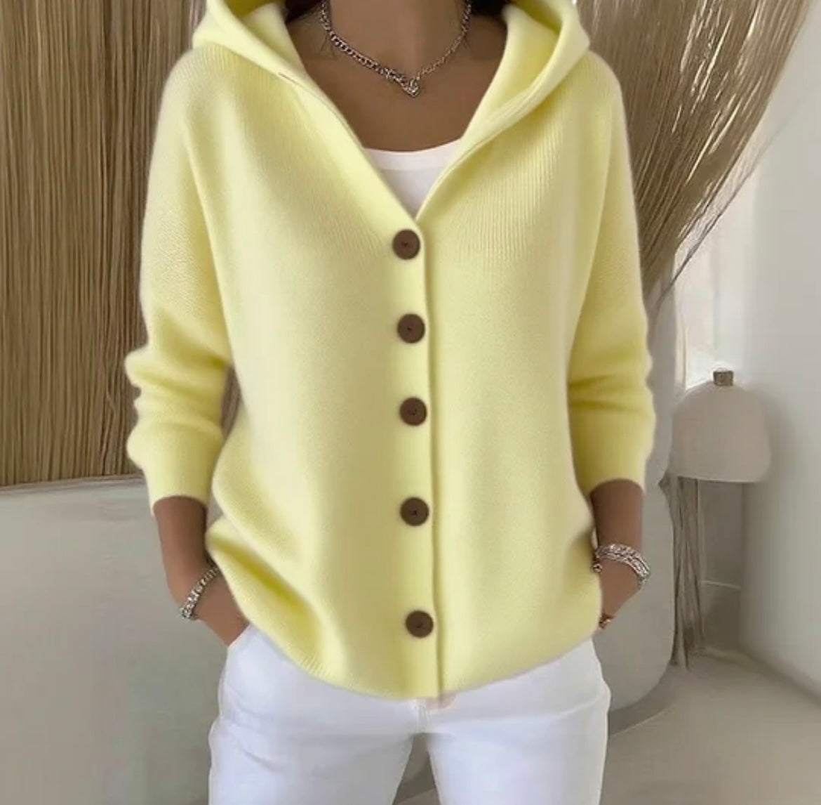 Monday - Cardigan lungo casual in cotone per donna con maniche lunghe